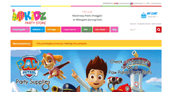 Desktop Screenshot of kidzpartystore.com
